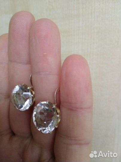 Серьги серебро с горным хрусталём