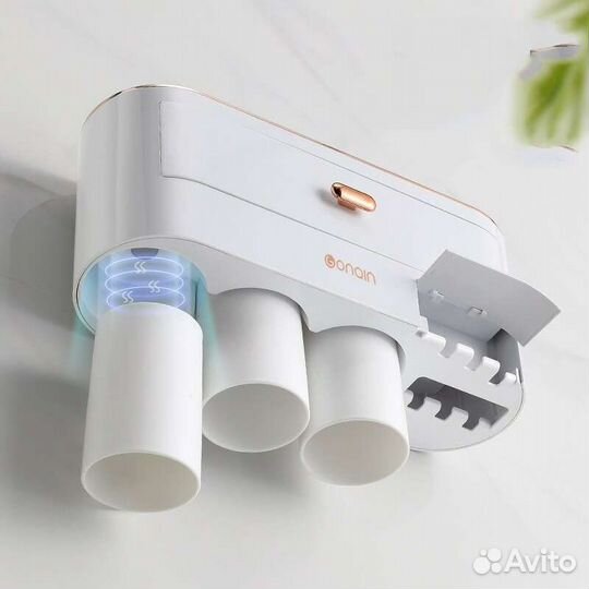 Органайзер для зубных щёток со стаканами и полкой