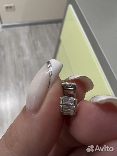 Серьга кафф серебряный