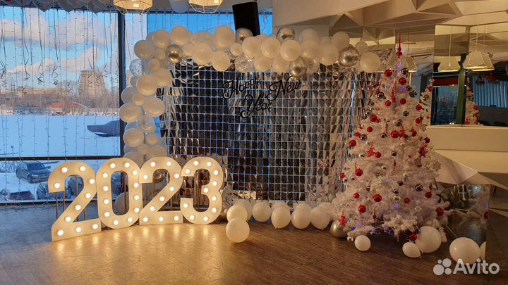 Воздушные шары,светящиеся цифры, свадьба, торт