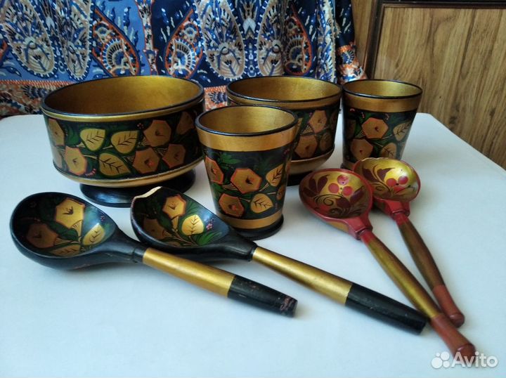 Посуда деревянная Хохлома 