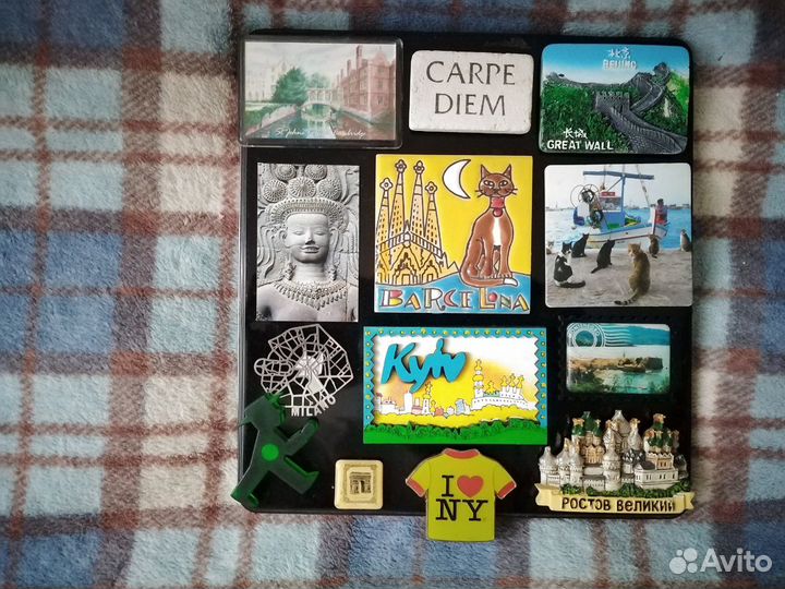 Магниты на холодильник из разных стран и городов