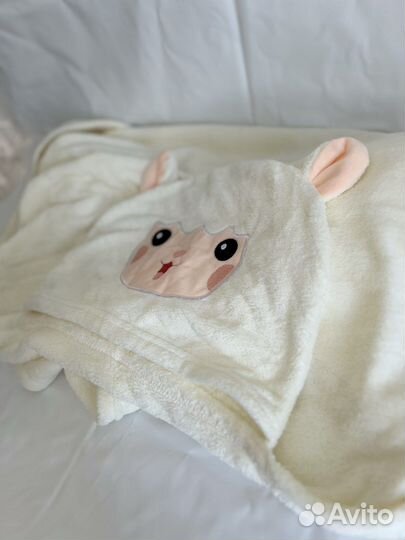 Полотенце пончо детское с капюшоном