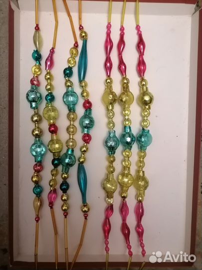 Елочные игрушки СССР бусы