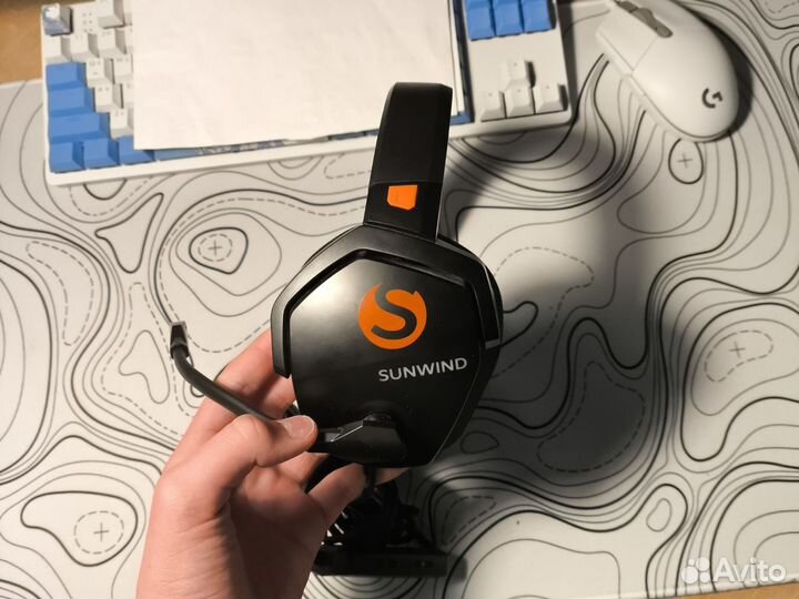 Наушники с микрофоном sunwind