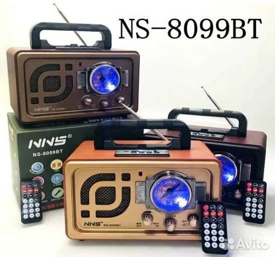 Портативная ретро FM колонка NS-8099BT