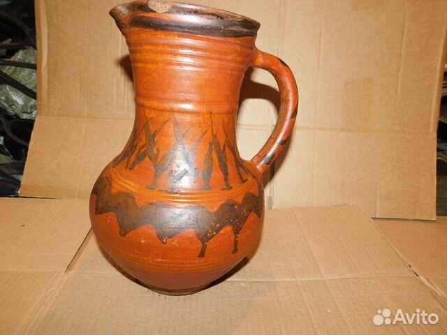 Антикварный, красивый, квасной, малый кувшин ри