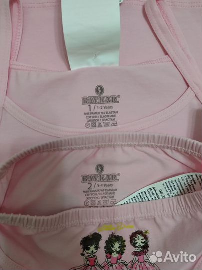 Комплект белья майка и трусики для девочки 86-104