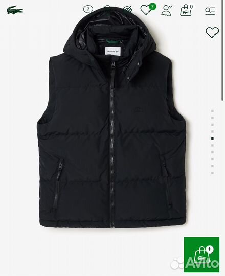 Утепленный мужской жилет Lacoste оригинал