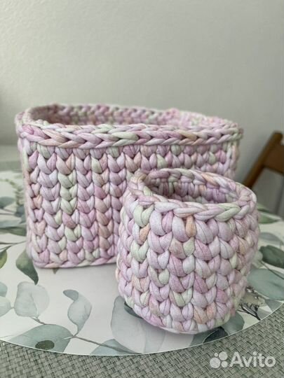 Вязанные корзины