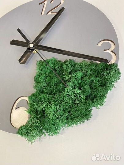 Часы настенные со мхом
