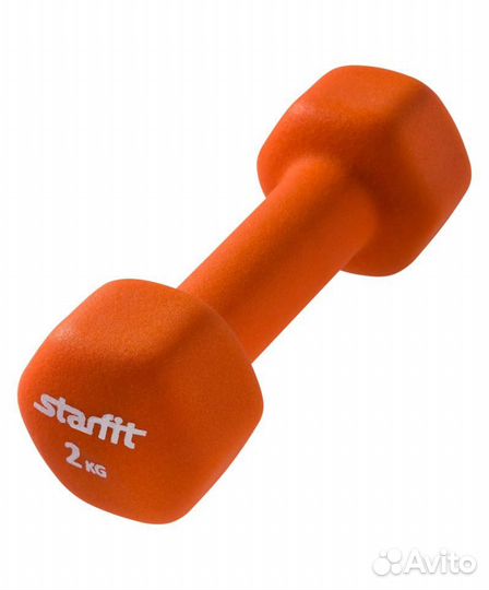 Гантель неопреновая Starfit 2 кг (Пара) оранжевая