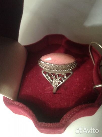 Серьги и кольцо сердолик в мельхиоре