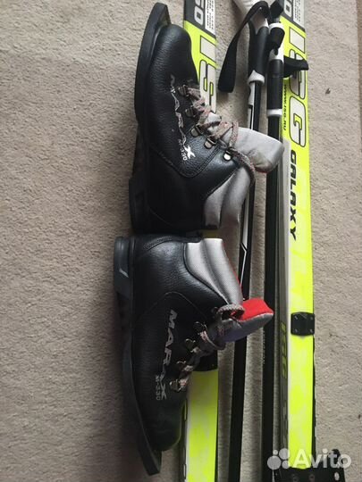 Лыжи детские 160 см, бонтинки 36 р