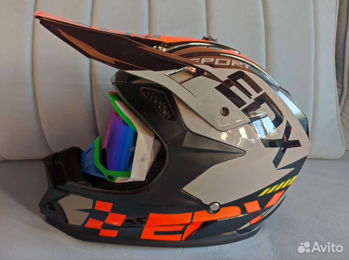 Шлем + очки для Мотокросса, Квадроцикла, Эндуро