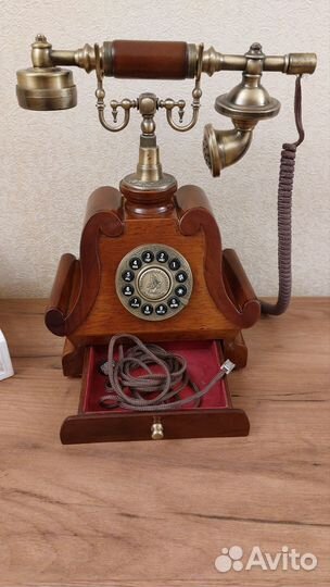 Телефон ретро рабочий дерево