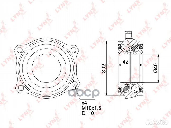 Ступица колеса зад прав/лев WB1474 lynxauto