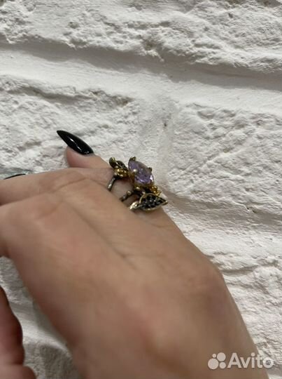Серебряное кольцо с аметистом
