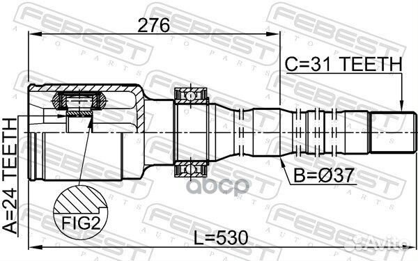 ШРУС внутренний правый 24X37X31 mazda CX-5 11