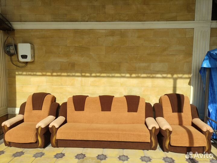 Диван раскладной+кресла