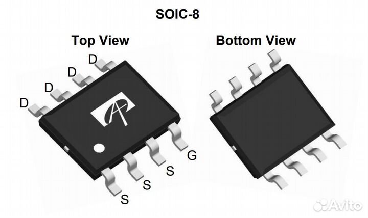 Микросхема AO4435 P-Channel mosfet 30V 10.5A SO-8