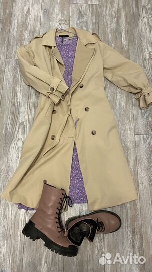 Тренч женский плащ бежевый