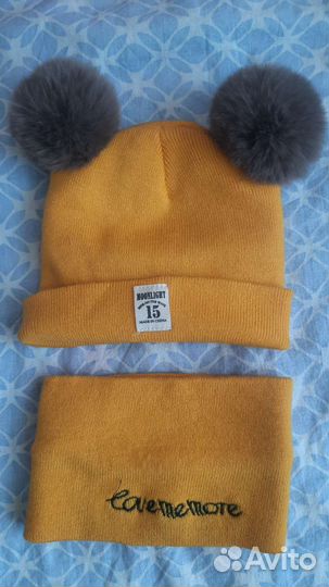 Комплект шапка и снуд детский демисезонный