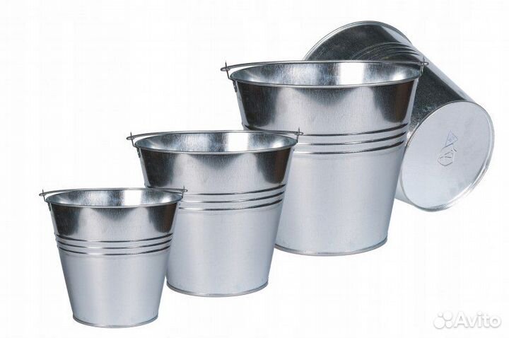 Ведро оцинкованное, пластиковое 9л, 12л, 15л, 20л