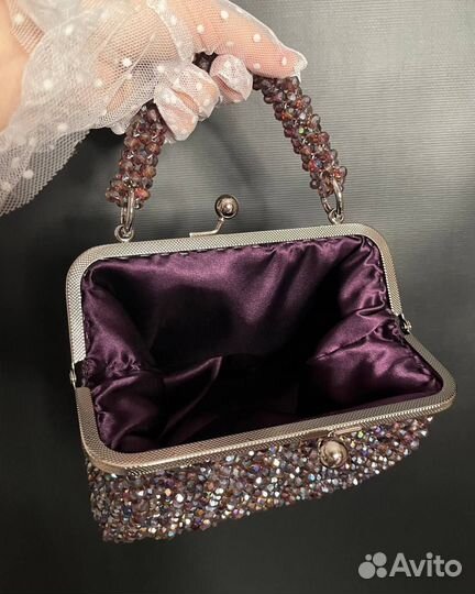 Сумка из бусин с фермуаром