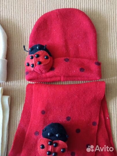 Шапка+шарф на 3-7 лет новые