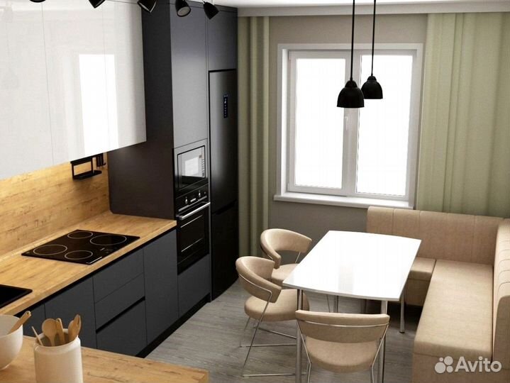 Кухонный гарнитур угловой в потолок на заказ