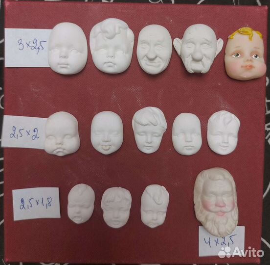 Личики для ватных игрушек