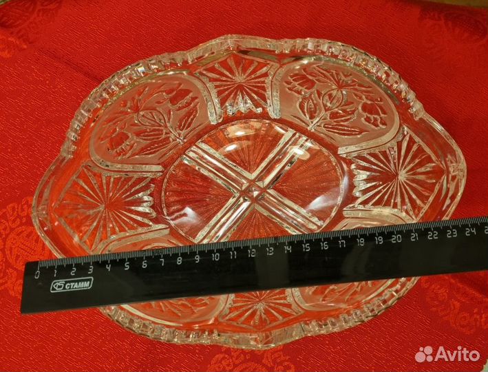 Хрустальные конфетница и салатник СССР