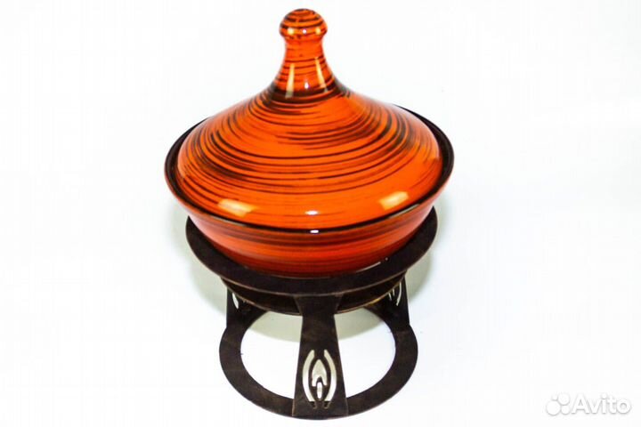 Марокканский тажин Алый закат на подставке Огонек