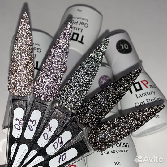 Светоотражающие гель-лаки Topro 10мл