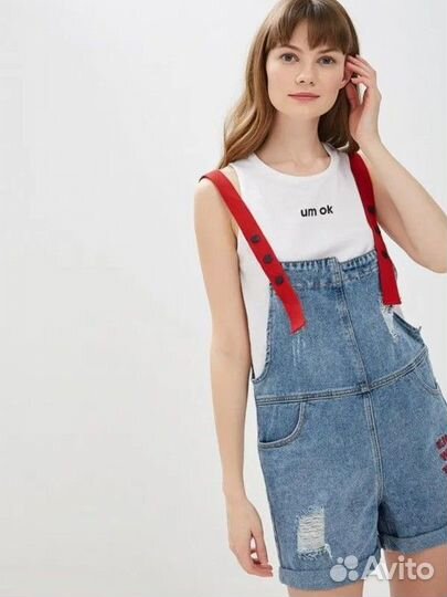 Комбинезон джинсовый с шортами