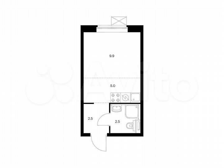 Квартира-студия, 19,9 м², 11/33 эт.