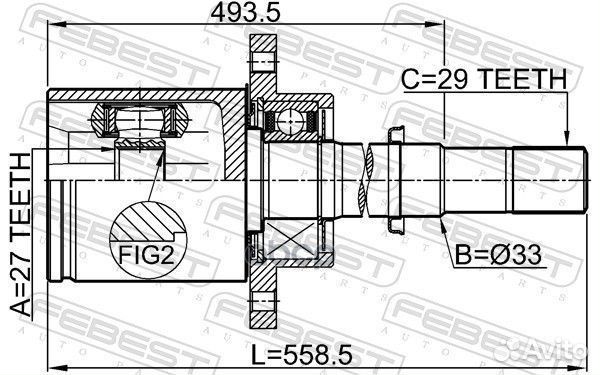 ШРУС nissan teana 09- внутр.прав. 0211J32RH Febest