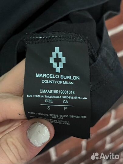Футболка marcelo burlon black logo Оригинал