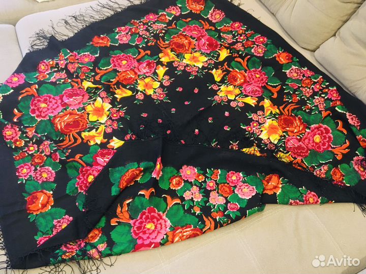 Винтаж: Платок Павловопосадский шаль