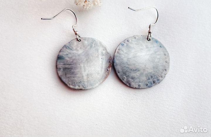 Серьги керамические кораблики ручная работа