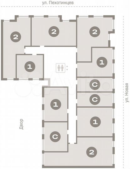2-к. квартира, 61 м², 8/9 эт.
