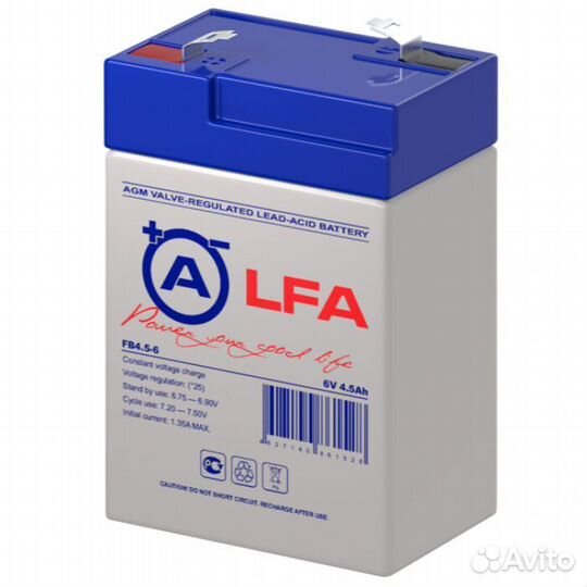 Свинцовокислотный аккумулятор LFA battery FB 4.5-6