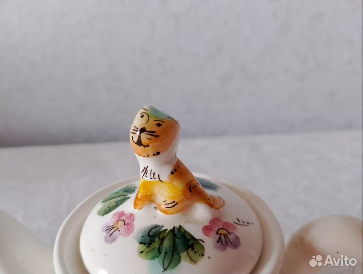 Антиквариат.Чайник Рыжий кот,Кунаховец