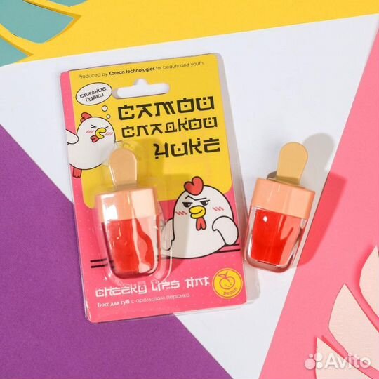 Тинт для губ Самой сладкой чике аромат персика акц