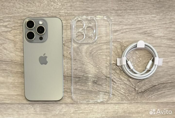 iPhone 15 Pro, Natural Titanium (100 аккум, 2Sim)