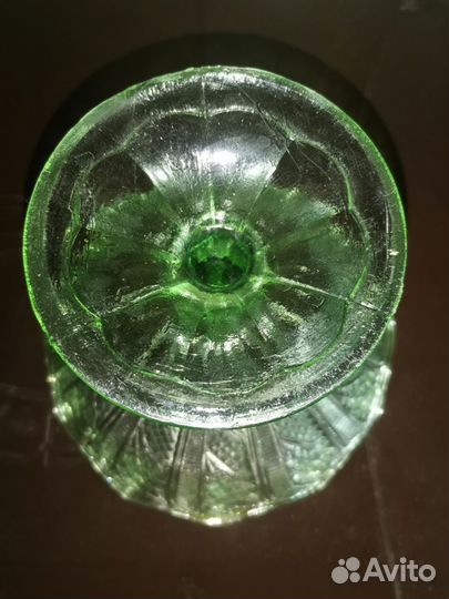 Ваза для фруктов на ножке цветное стекло СССР