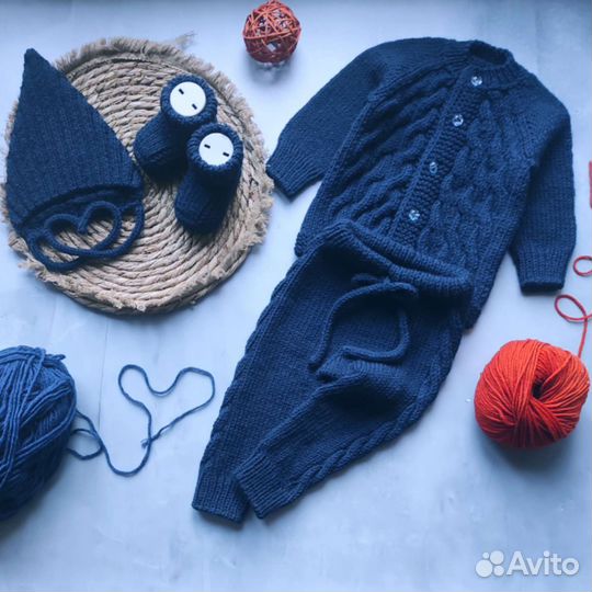 Костюм, комплект для новорожденного ручная работа