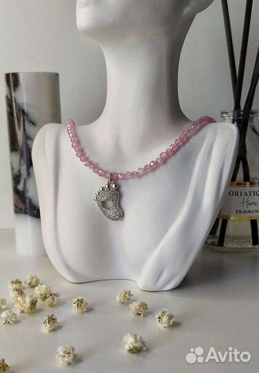 Колье чокер бисер натуральные камни