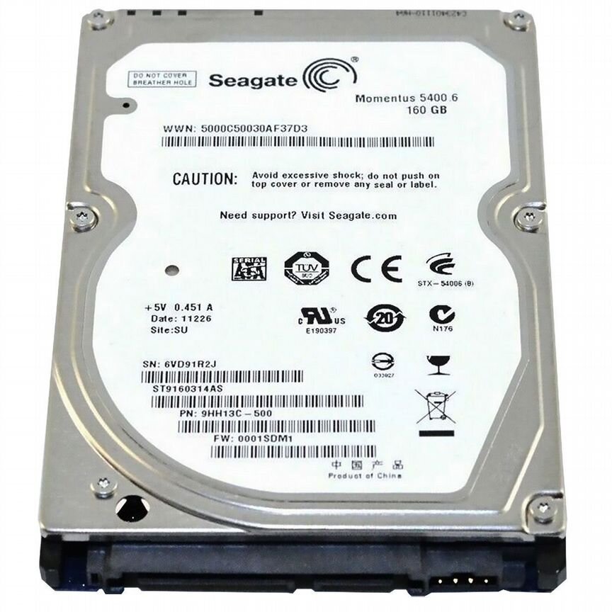 [ST9160314AS] Жесткий Диск Seagate 160gb Sata2 2,5" St9160314as